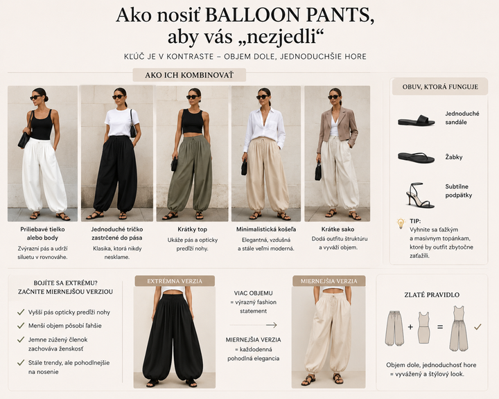 Ako kombinovať balloon pants